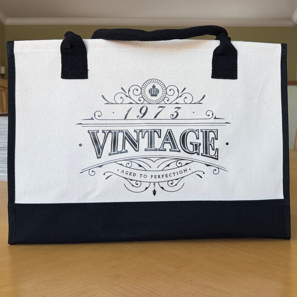 1973 Vintage Retro Newspaper Print Canvas Tote